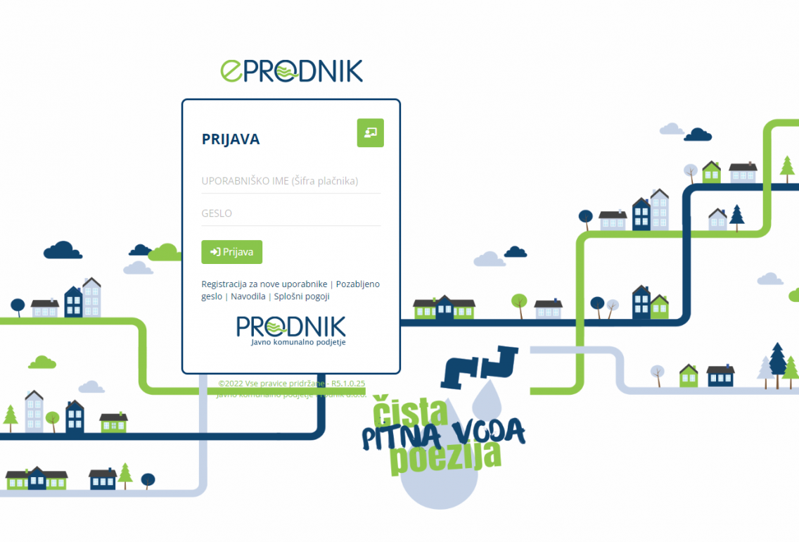 Vstopna stran portala eProdnik